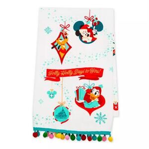 Disney Parks 2023 Mickey Mouse and Friends Christmas Holiday Kitchen Towel. NEW